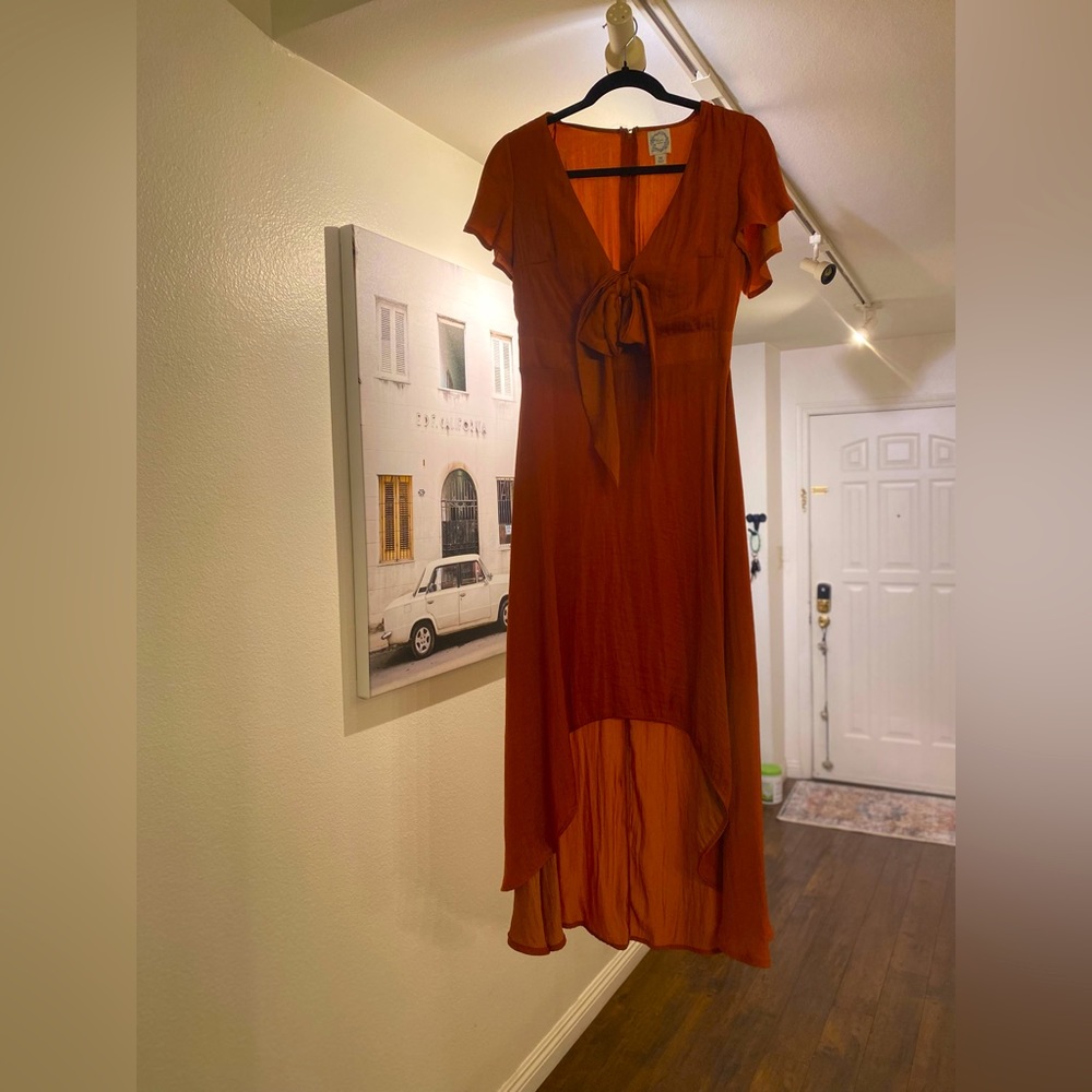 Blue Rain Orange Dress